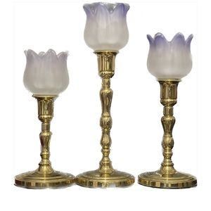 Purple frosted tulip tealight holders